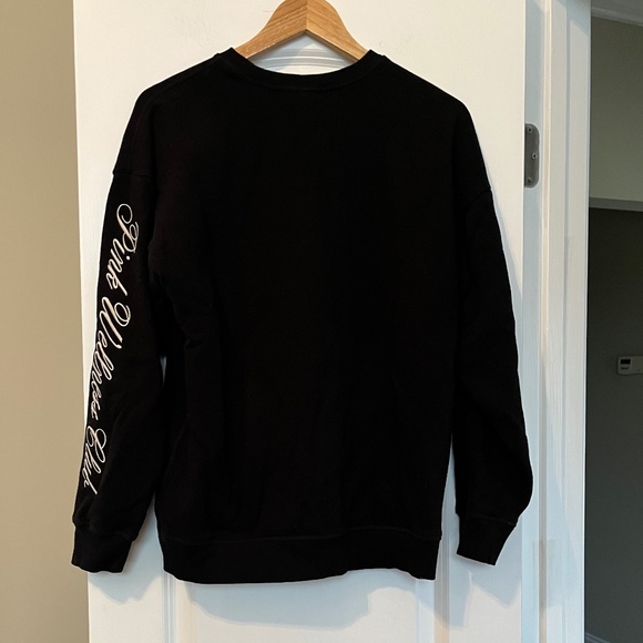 Victoria’s Secret PINK Ivy Fleece Oversized Crew Sweatshirt - Black - Size M - Picture 6 of 9
